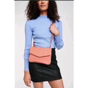 Women's Crossbody  Ba Moda Luxe Amelia Suede Detailg ‎ Cognac Color